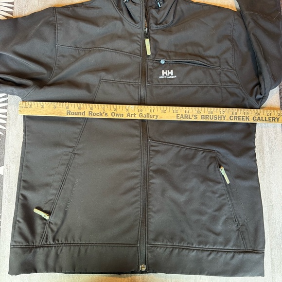 Helly Hansen Soft shell Hooded Fleece Lined Full Zip Jacket Mens Sz‎ Large Black - Picture 3 of 14